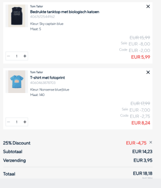 Tom Tailor sale tot 50% korting + 25% extra korting