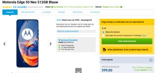 Motorola Edge 50 Neo 512GB Blauw voor €399 bij Belsimpel
