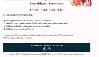 1L Spa Touch Mocktails gratis na cashback