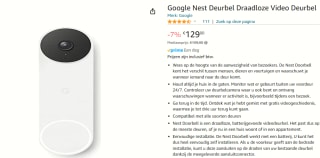 Google Nest Doorbell voor €129 bij Amazon