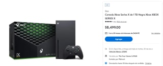 Xbox Series X 1TB Negro por $8,048 en Walmart