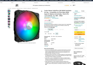 Ventilador de Caja Cooler Master SickleFlow 200 ARGB por solo 13,39€