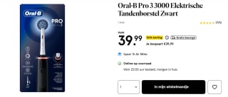 Oral-B oplaadbare elektrische tandenborstel Pro3 3000 voor €39,99 bij de Etos