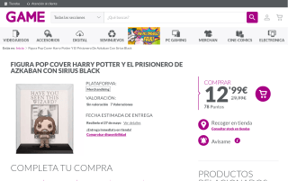 Figura Funko Pop! Harry Potter Prisionero de Azkaban con Sirius Black por 12,99€