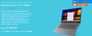 LENOVO IDEAPAD 3 - 17.3 inch - AMD Ryzen 7 - 12 GB - 512 GB voor €499 bij Lenovo