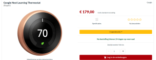 Nest Learning Thermostat V3 (Koper) voor €179 bij Alternate