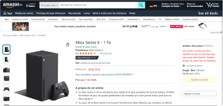 Console Microsoft Xbox Series X (Occasion - Très Bon état) à 419,75€