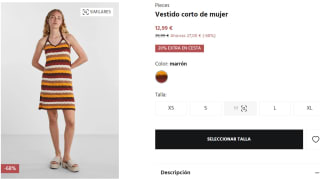 Vestido corto de muje Pieces por 10.39€