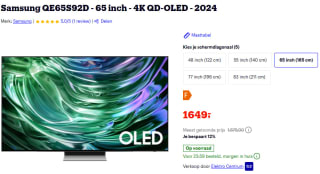 Samsung QE65S92D 65" TV voor €1449 na cashback