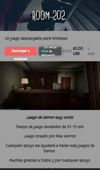 Juego de terror Room 202 gratis desde Itcho