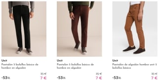 Pantalones hombre UNIT por 7€