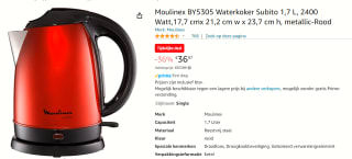 Moulinex Waterkoker 1,7 L, 2400 Watt voor €36,97 bij Amazon