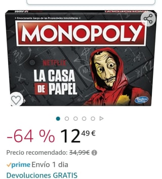 Monopoly: La casa de Papel por 12,49€.