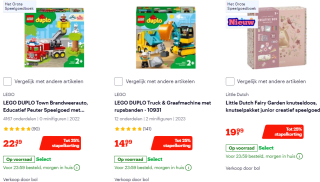 Tot 25% stapelkorting op heel veelspeelgoed bij Bol