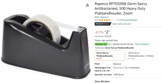 Plakbandhouder Rapesco D500 antibacterieel zwart voor €2,71 bij Amazon