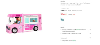 Barbie Caravana para acampar 3 en 1 para Muñeca con piscina, barca y accesorios por 57.47€