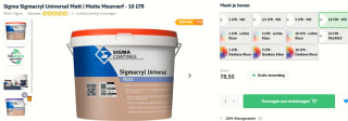 Sigma Sigmacryl Universal Matt - Muurverf 10 liter voor €78,50 bij Decoprof