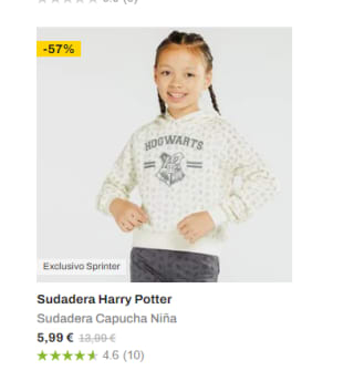 Sudaderas desde 3,59€ en Sprinter
