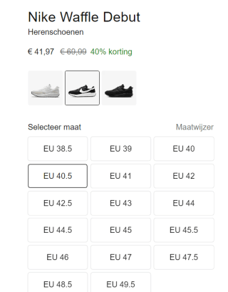 Nike Zwarte Nike Lage Sneakers Waffle Debut voor €41,97 bij Nike