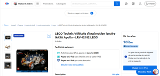 Lego 42182 Technic Véhicule d’exploration lunaire NASA Apollo à 169,99€