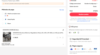 Escritorio eléctrico Songmics 140 x 60cm por solo 92,91€