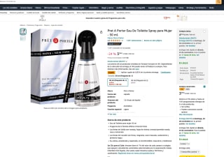 Pret A Porter Eau De Toilette Spray Mujer 50ml por solo 3,16€