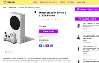 Microsoft Xbox Series S 512GB Blanca por solo 259,99€
