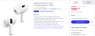 Apple Airpods Pro oordopjes (2nd gen) voor €189,99 bij CDiscount