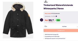 Timberland Waterafstotende heren winterparka voor €99,95 bij Ibood