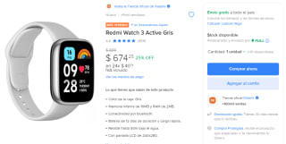 Redmi Watch 3 con 25% de descuento en Mercado Libre
