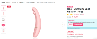 Ioba OhMyG G-Spot Vibrator roze of wit voor €29,99 bij Easytoys