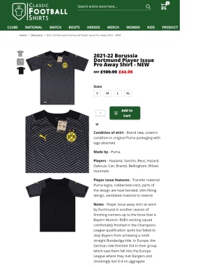 2a Equipación Borussia Dortmund 21/22 por 46€