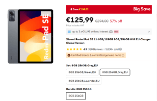 Xiaomi Redmi Pad SE Tablet 256GB Grafietgrijs voor €125,99 bij Aliexpress