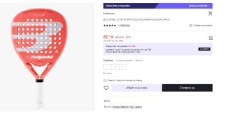 Pala de Padel Bullpadel FLOW W 23 ALEJANDRA SALAZAR por 82.75€ (Cuenta Nueva 70.75€)