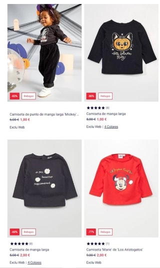 Recopilación de camisetas desde tan sólo 1€ en Kiabi