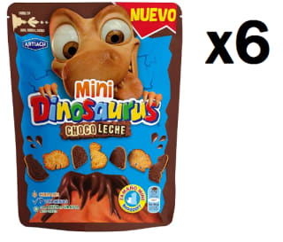 6 Paquetes de Mini Galletas DINOSAURUS Choco Leche 100 Gramos por 6.96€