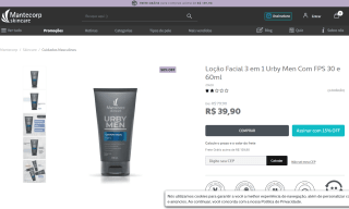 Loção Facial 3 em 1 da Urby Men Com Fator 30 e 60ml - R$ 39,90