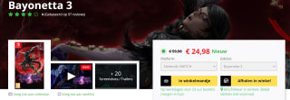 Bayonetta 3 Switch voor €24,98 bij Game Mania
