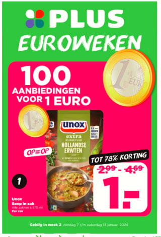 PLUS Euroweken met 100 aanbiedingen voor maar €1
