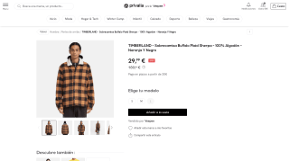 TIMBERLAND Sobrecamisa Buffalo Plaid Sherpa por 29,99€