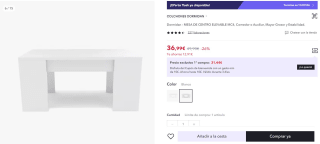 Mesa de centro elevable MC4 DORMIDAN por 36,99€ (24,99€ nuevo usuario)