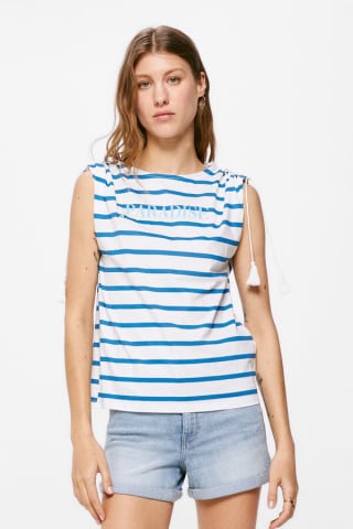 2 Camisetas Frunces Hombros Cordón para Mujer Springfield por 9.58€