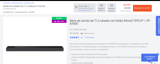 Barra de sonido de 7.1.2 canales con Dolby Atmos/DTS:X | HT-A7000 por $19,997 en Sony