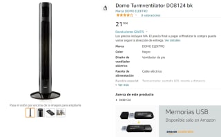 Ventilador eléctrico vertical Domo DO8124 bk por solo 20€