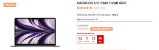 Apple MacBook Air 13 M2 8GB/512GB por 1.066,05€
