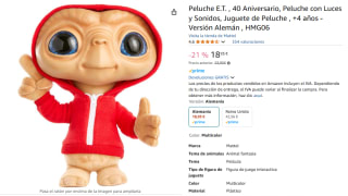 Peluche E.T. , 40 Aniversario, Peluche con Luces y Sonidos por 18,93€