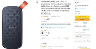 Disco externo portatil SanDisk 2TB USB-C 3.2 por 91.60€