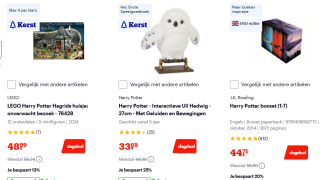 Tot 35% korting op alles van Harry Potter bij Bol