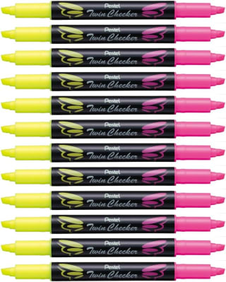 Pentel SLW8-GP - 12 Rotuladores fluorescentes de dos puntas por 10,98€