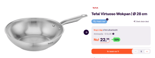 Tefal Virtuoso Wokpan 28 cm voor €22,95 bij Ibood